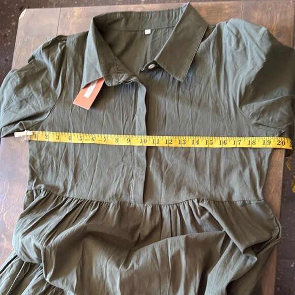 Flowy Maxi Casual V Neck Smocked Tiered Sundress Long Skirt with Pockets - Picture 11 of 12